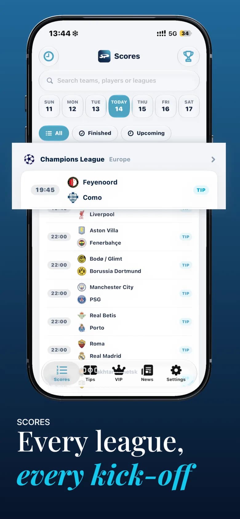 SportyPredict scores screen